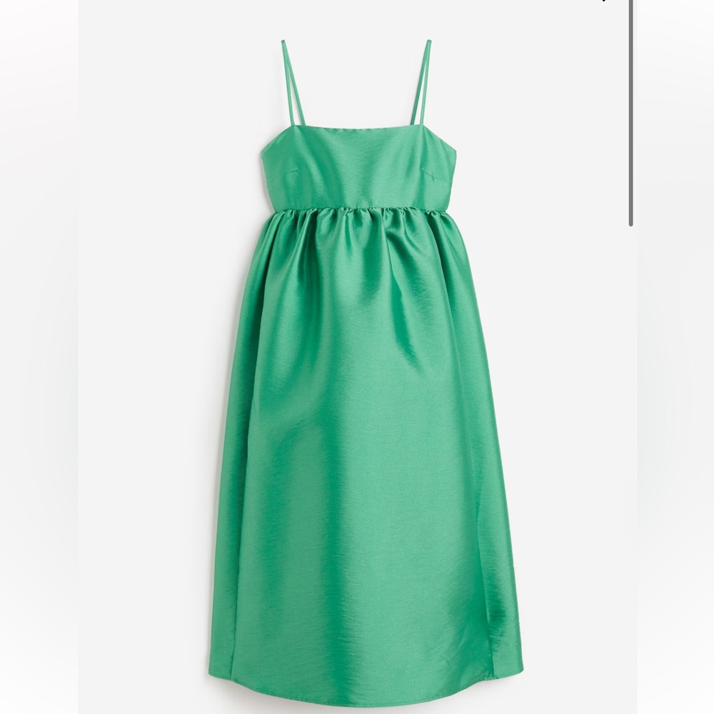 H&M Mama maternity green cocktail dress flared skirt